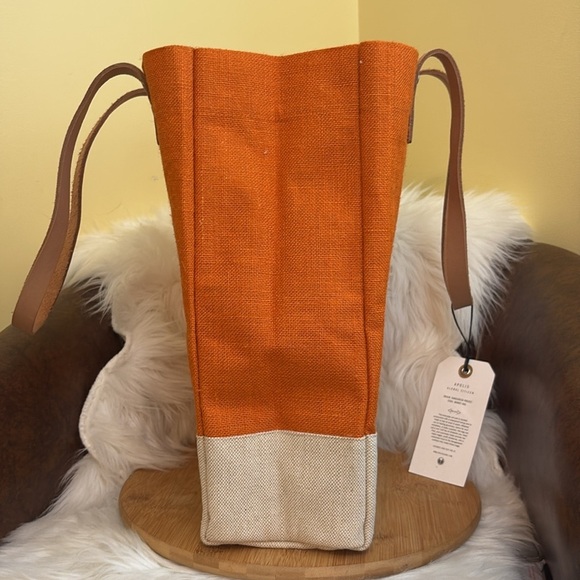 Apolis Market Day Jute Bag WTF Wine Tasting Friends Global Citizen Tote NWT - Picture 14 of 15